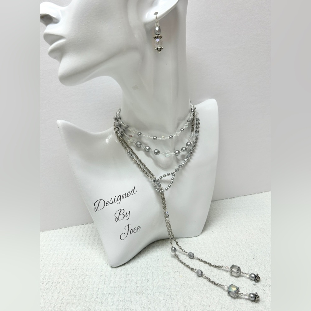 Shooting Star Adjustable Lariat Necklace & Earrings Set